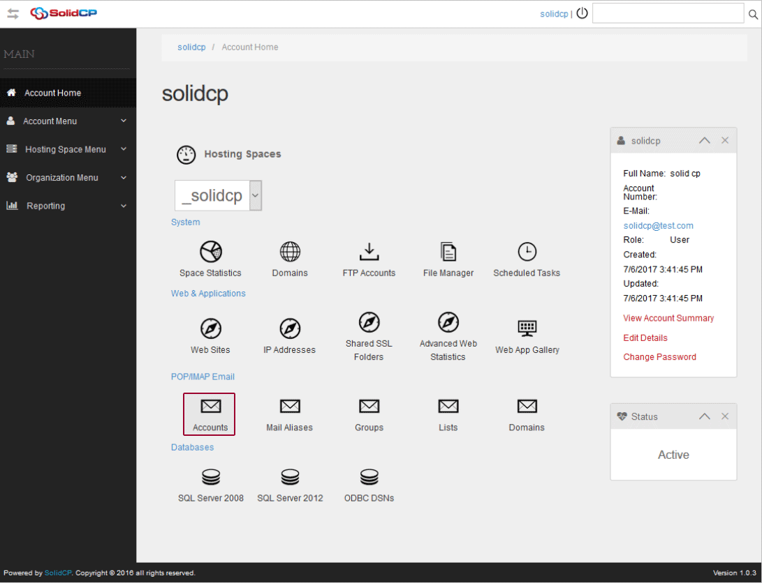 Solid Cp control panel